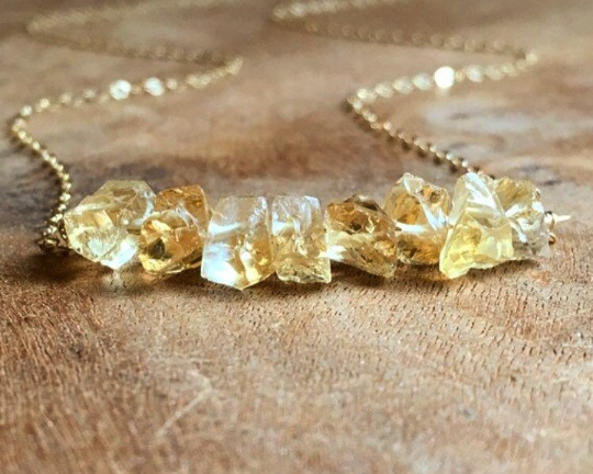 RAW CITRINE NECKLACE for Women Yellow Citrine Pendant, Citrine Jewelry Raw  Stone Necklace, November Birthstone Crystal Necklace Silver - Etsy